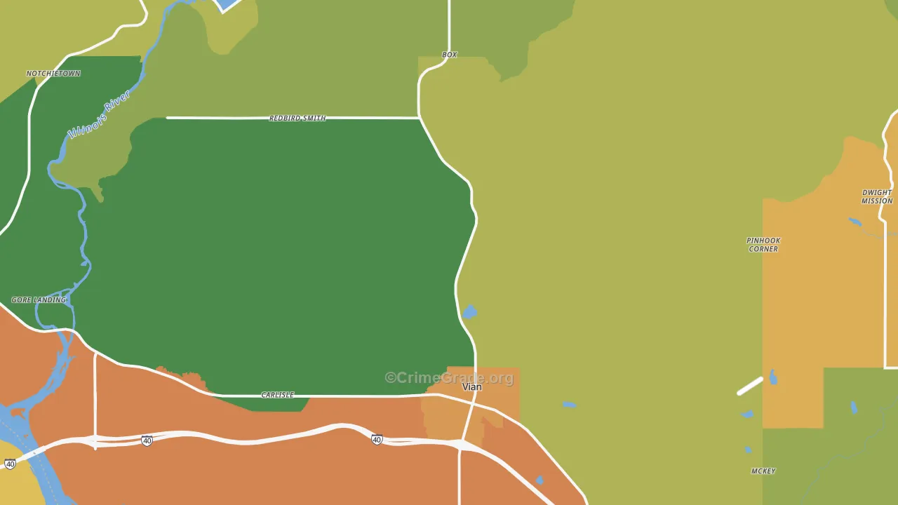 Vian, OK Map of Theft Rates