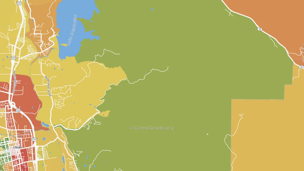 Vichy Springs, CA Map of Theft Rates