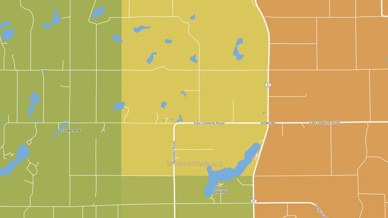 Vickery Landing, MI Map of Theft Rates