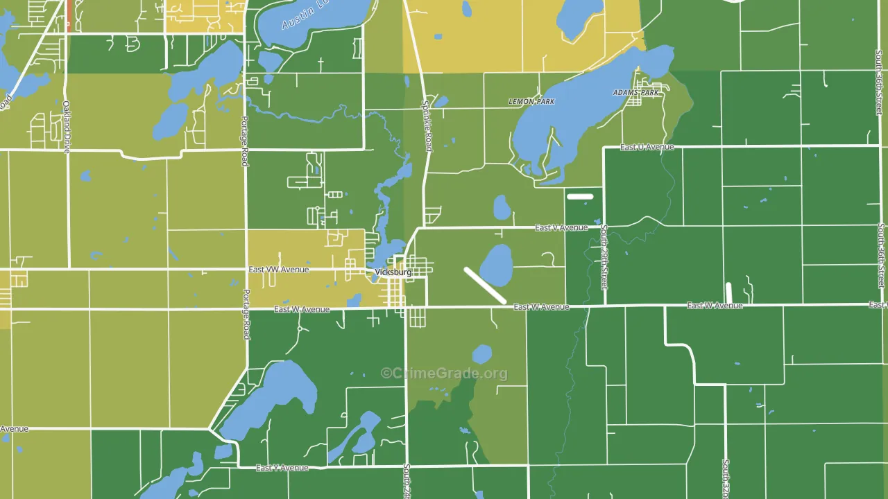 Vicksburg, MI Map of Theft Rates