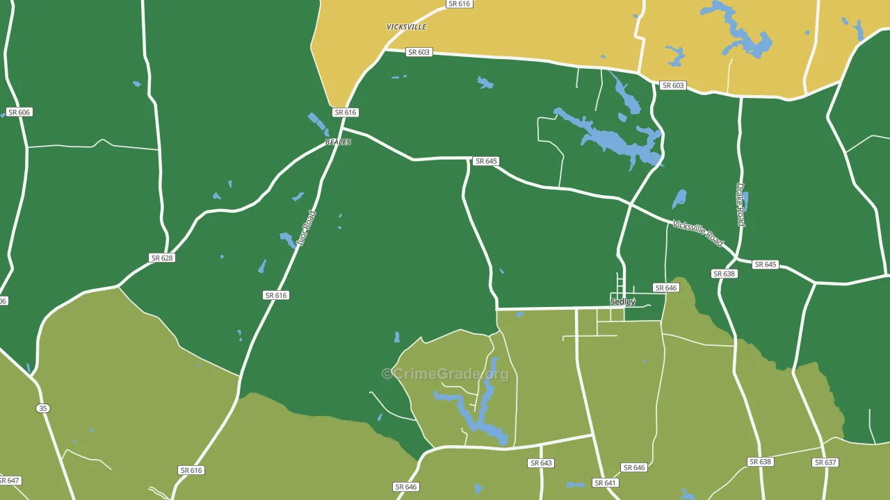 Vicksville, VA Map of Theft Rates