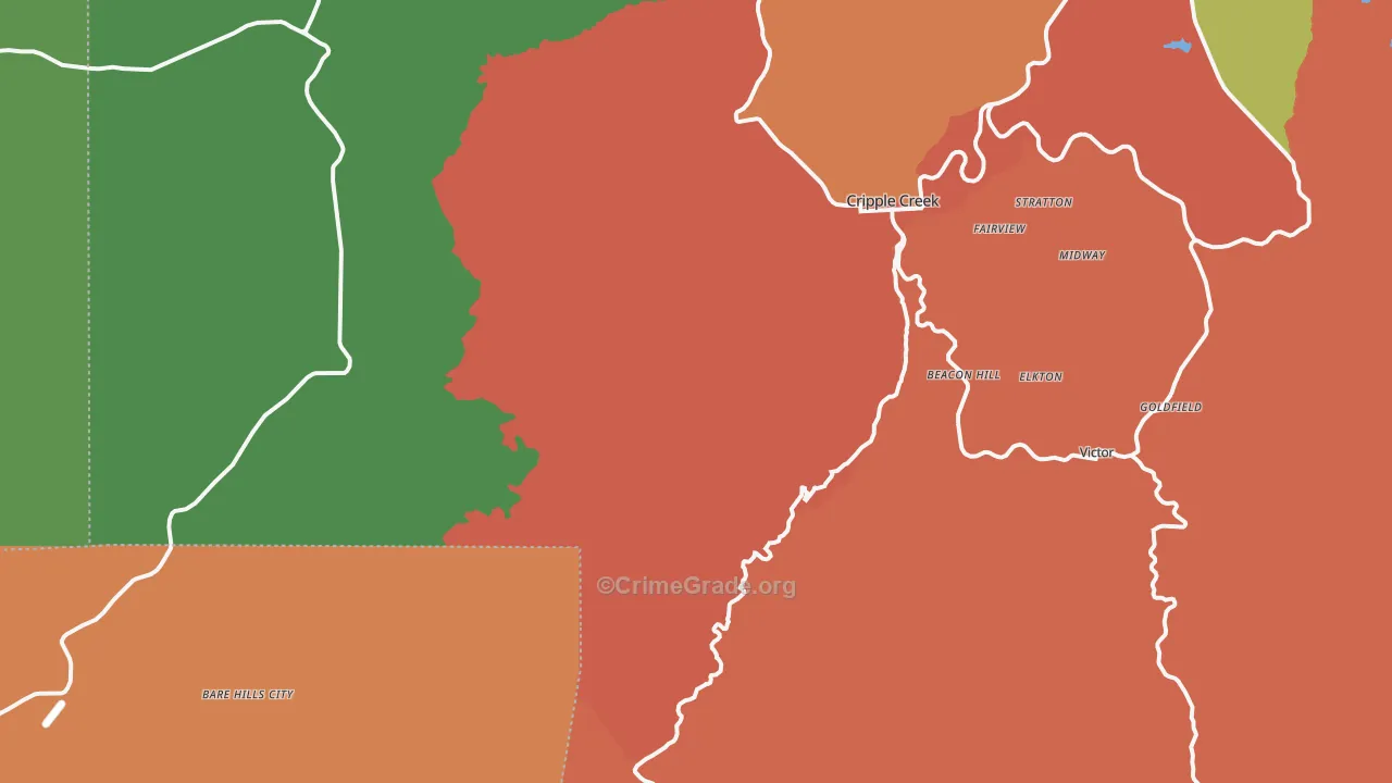 Victor, CO Map of Theft Rates