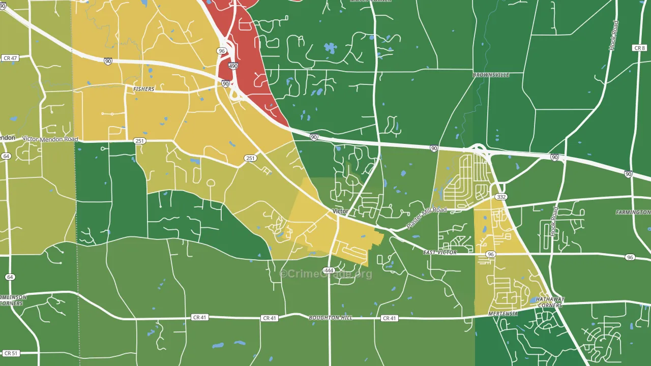Victor, NY Map of Theft Rates