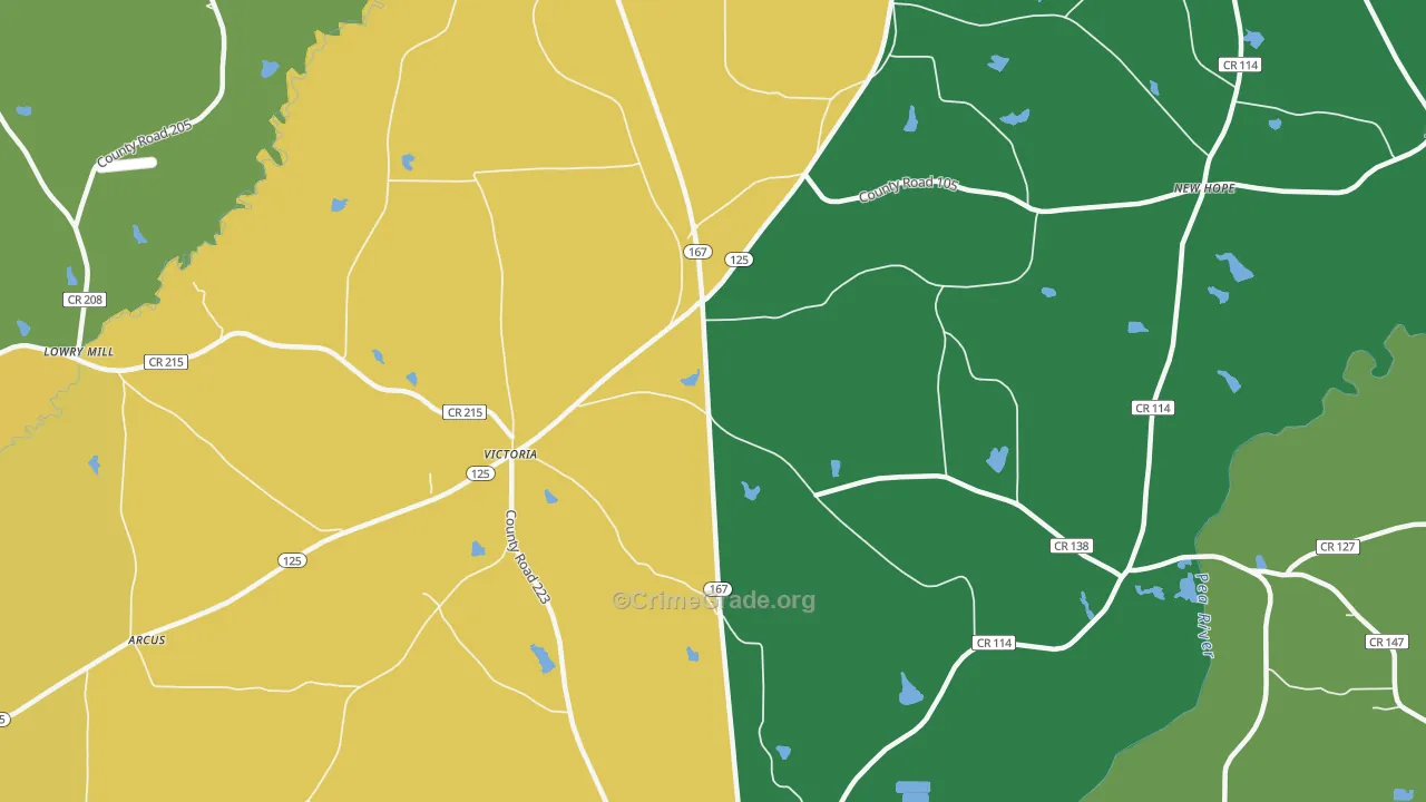 Victoria, AL Map of Theft Rates