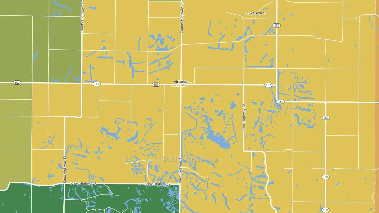 Victoria, IL Map of Theft Rates