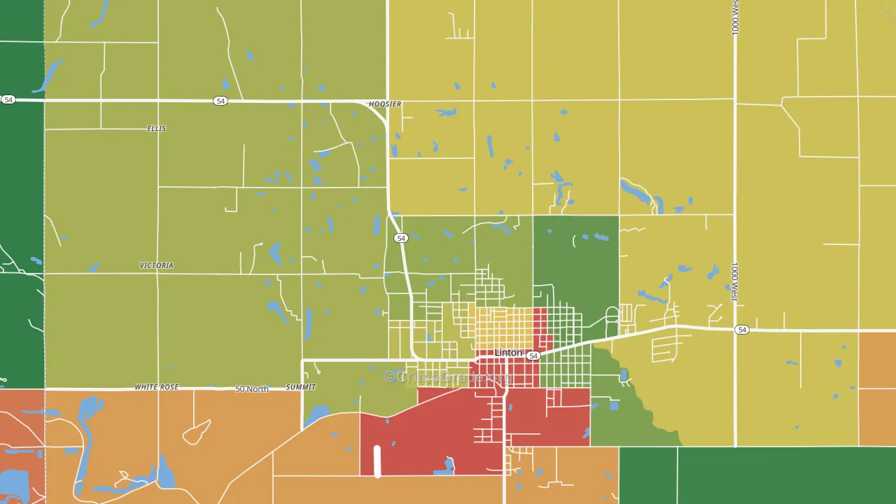 Victoria, IN Map of Theft Rates
