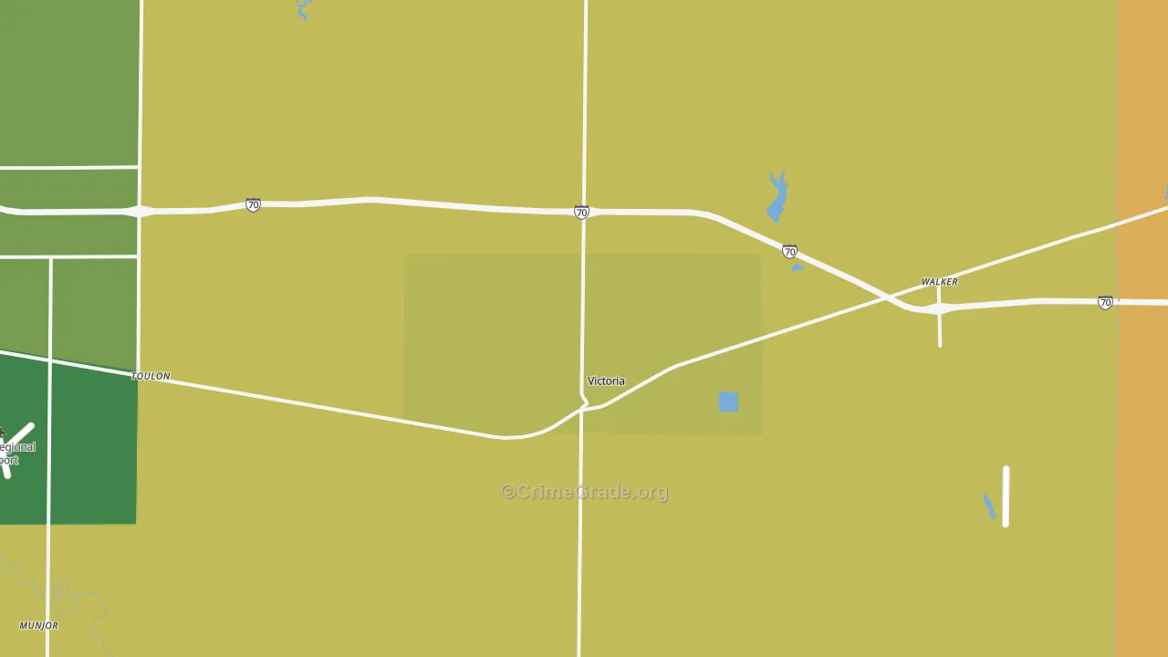 Victoria, KS Map of Theft Rates