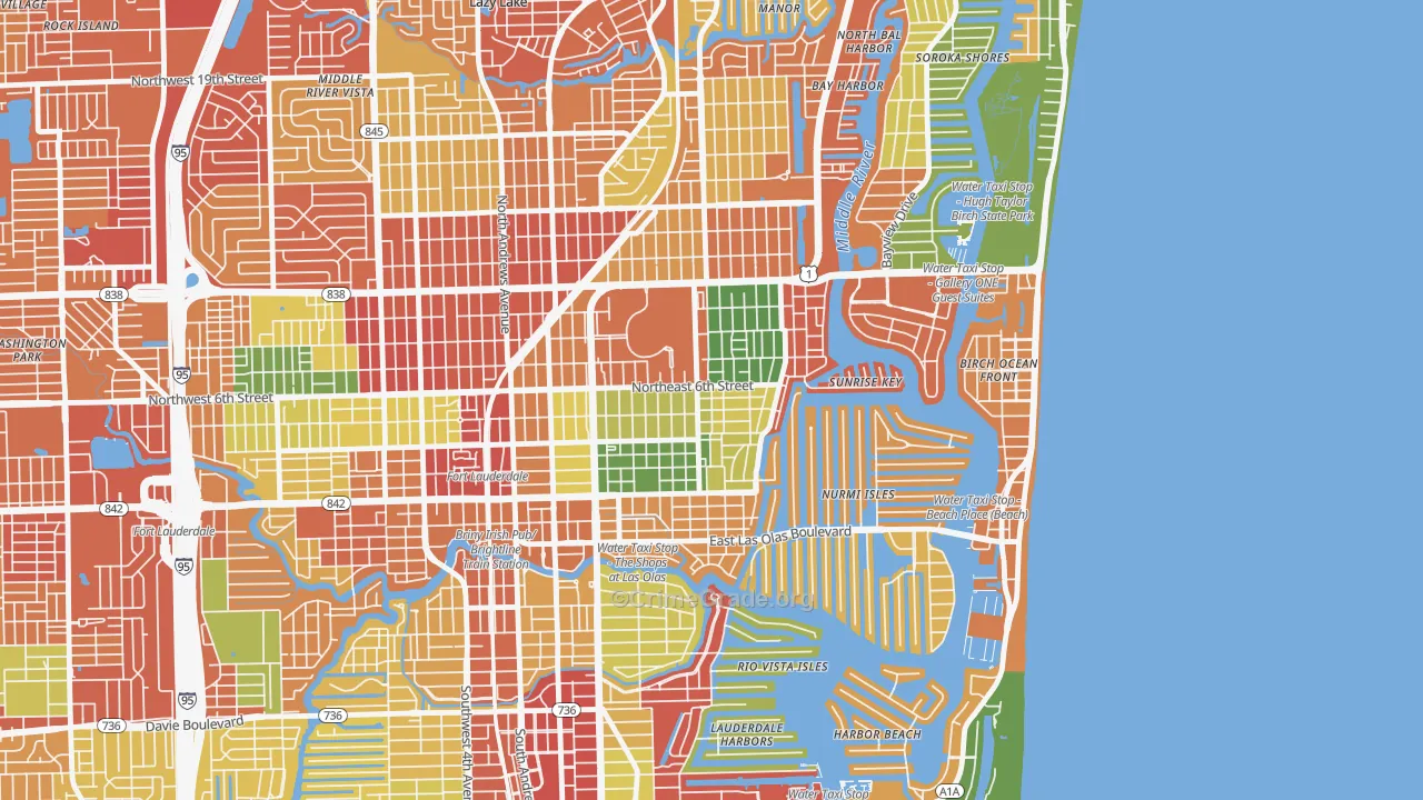 Victoria Park, Fort Lauderdale, FL Map of Theft Rates