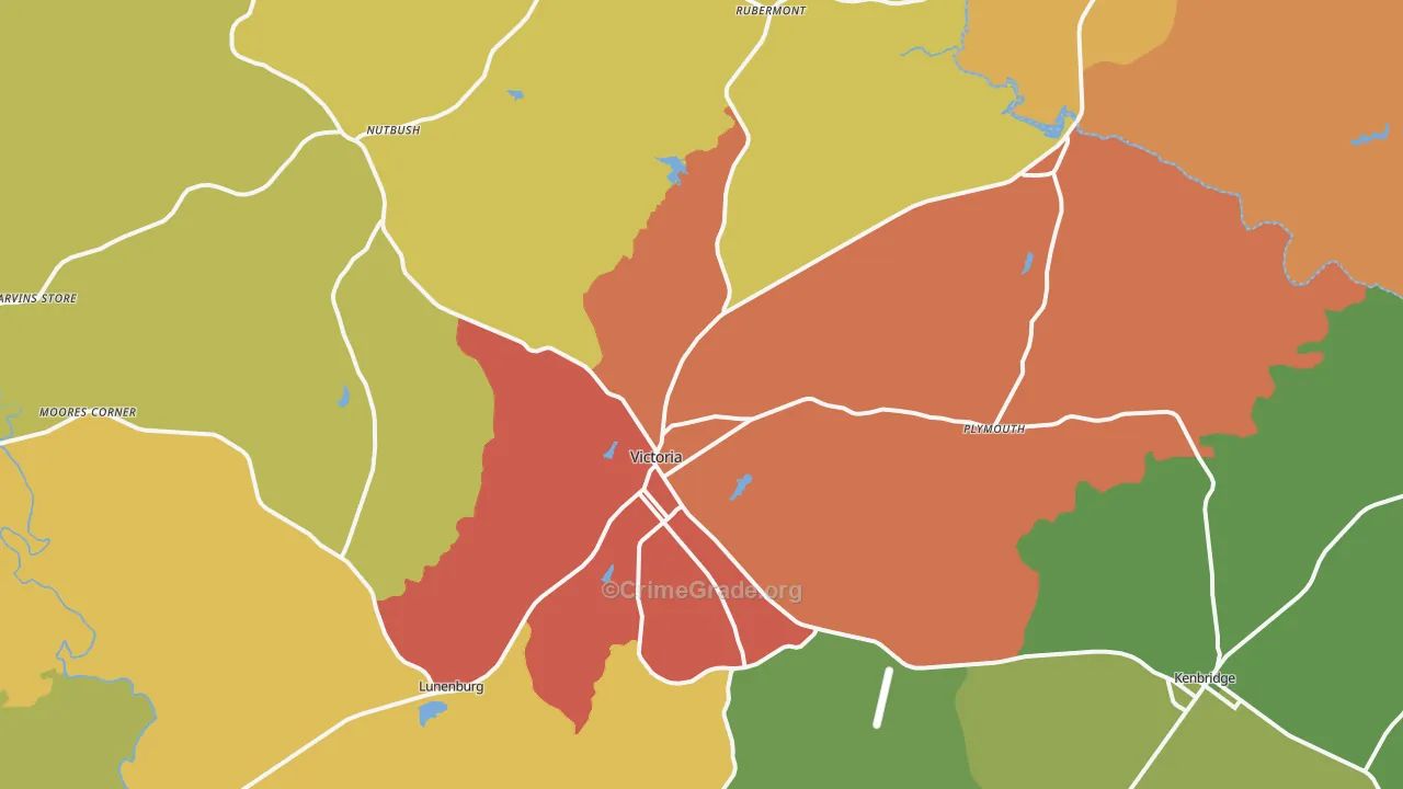 Victoria, VA Map of Theft Rates