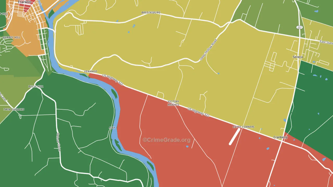 Victory Heights, PA Map of Theft Rates