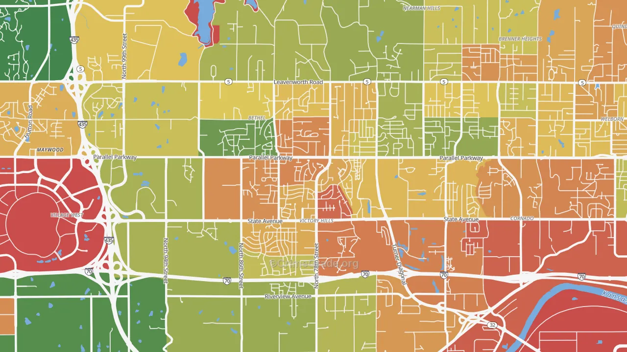 Victory Hills, Kansas City, KS Map of Theft Rates