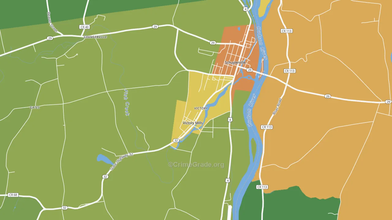 Victory, NY Map of Theft Rates