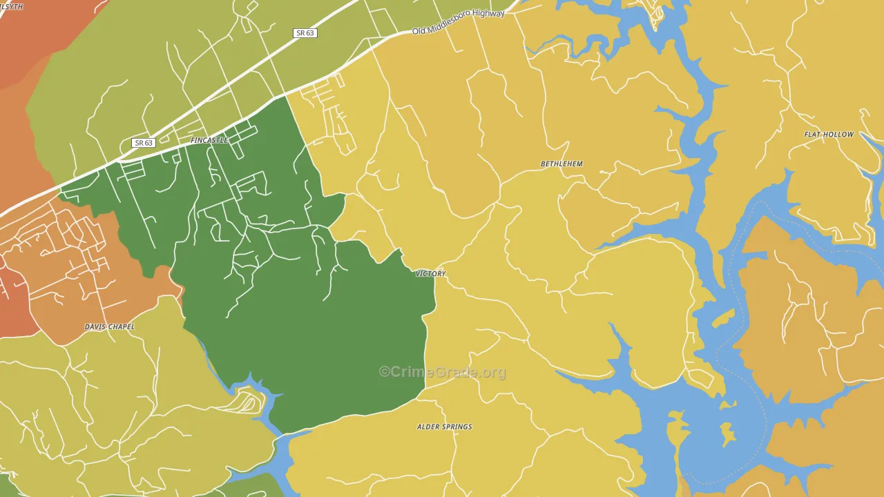 Victory, TN Map of Theft Rates
