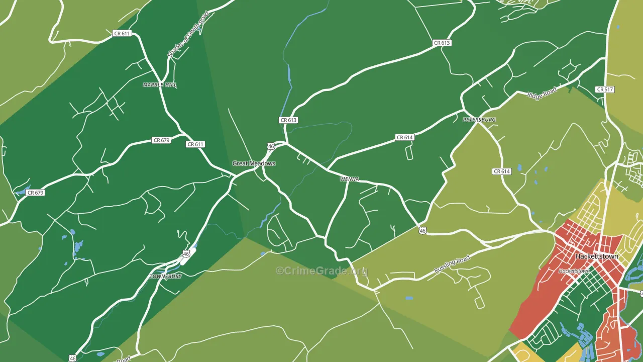 Vienna, NJ Map of Theft Rates