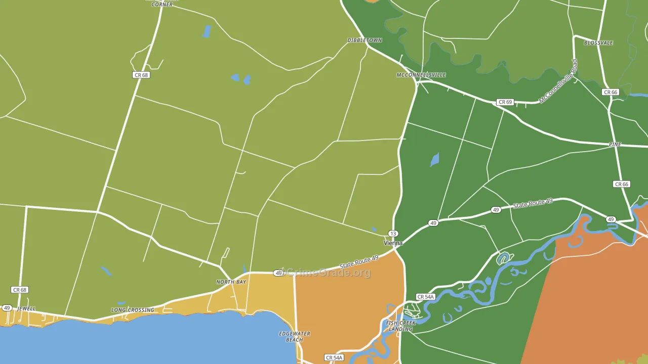 Vienna, NY Map of Theft Rates