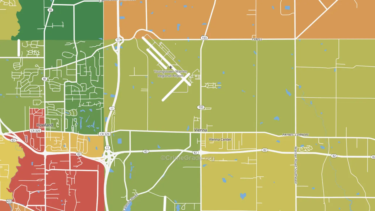 Vienna, OH Map of Theft Rates