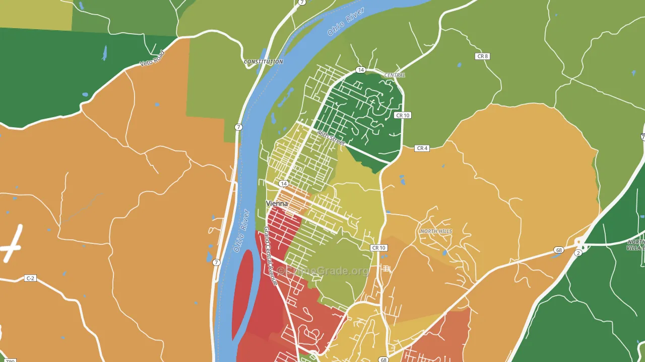 Vienna, WV Map of Theft Rates
