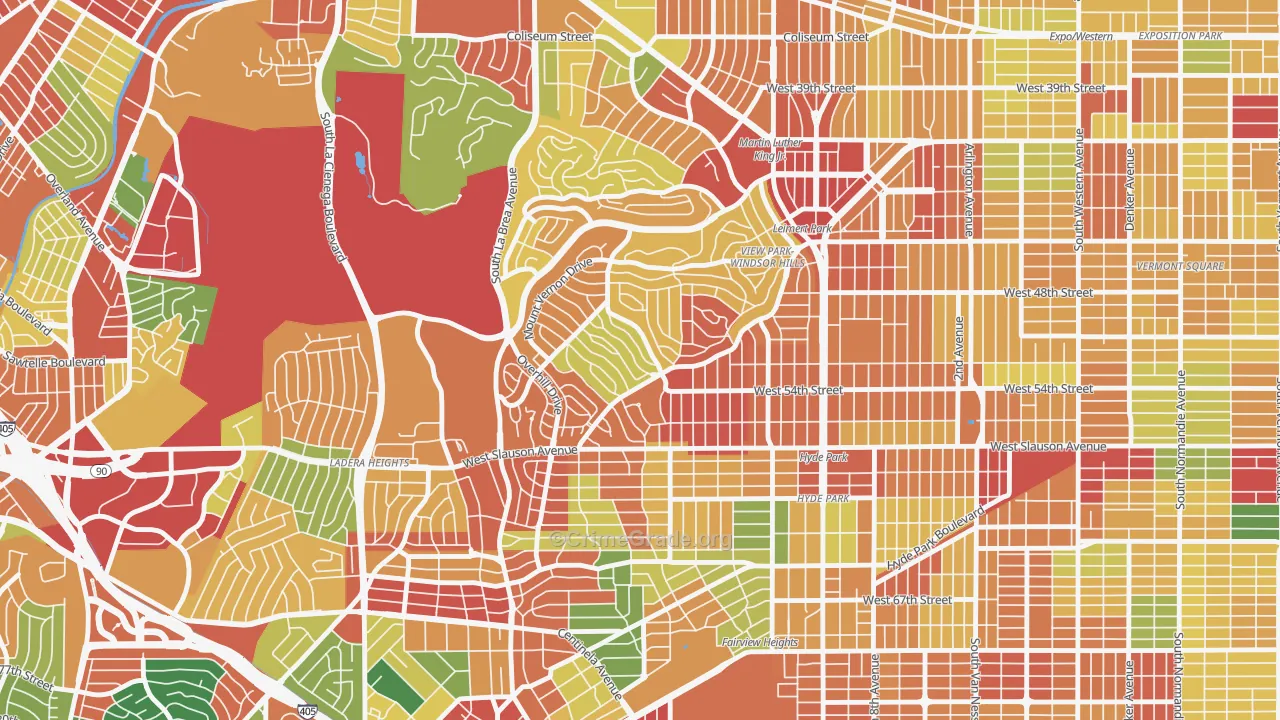 View Park-Windsor Hills, CA Map of Theft Rates