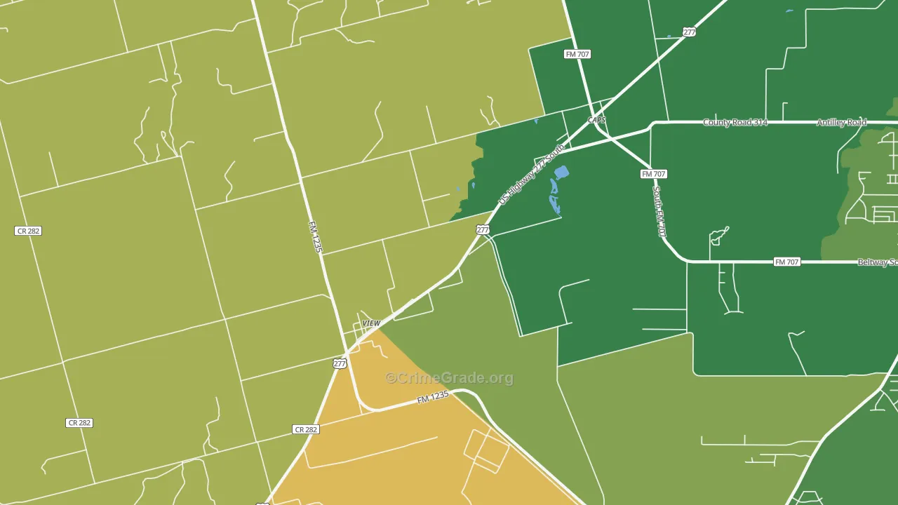 View, TX Map of Theft Rates