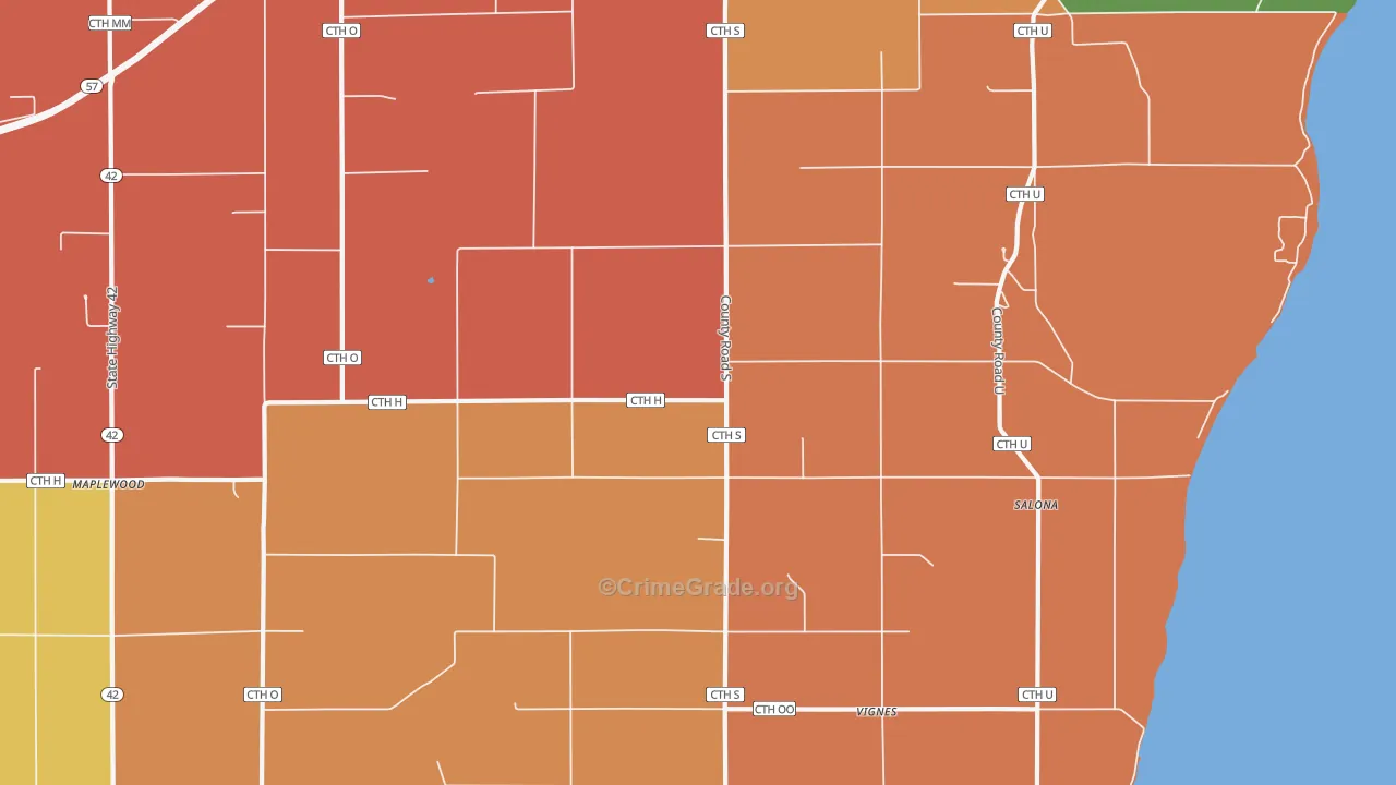 Vignes, WI Map of Theft Rates
