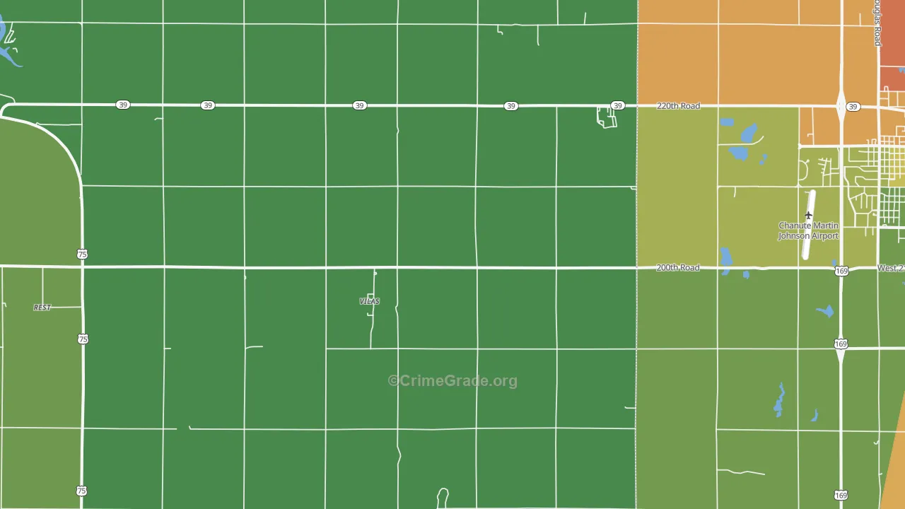 Vilas, KS Map of Theft Rates