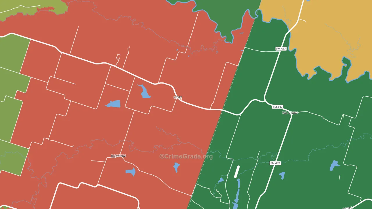 Vilas, TX Map of Theft Rates