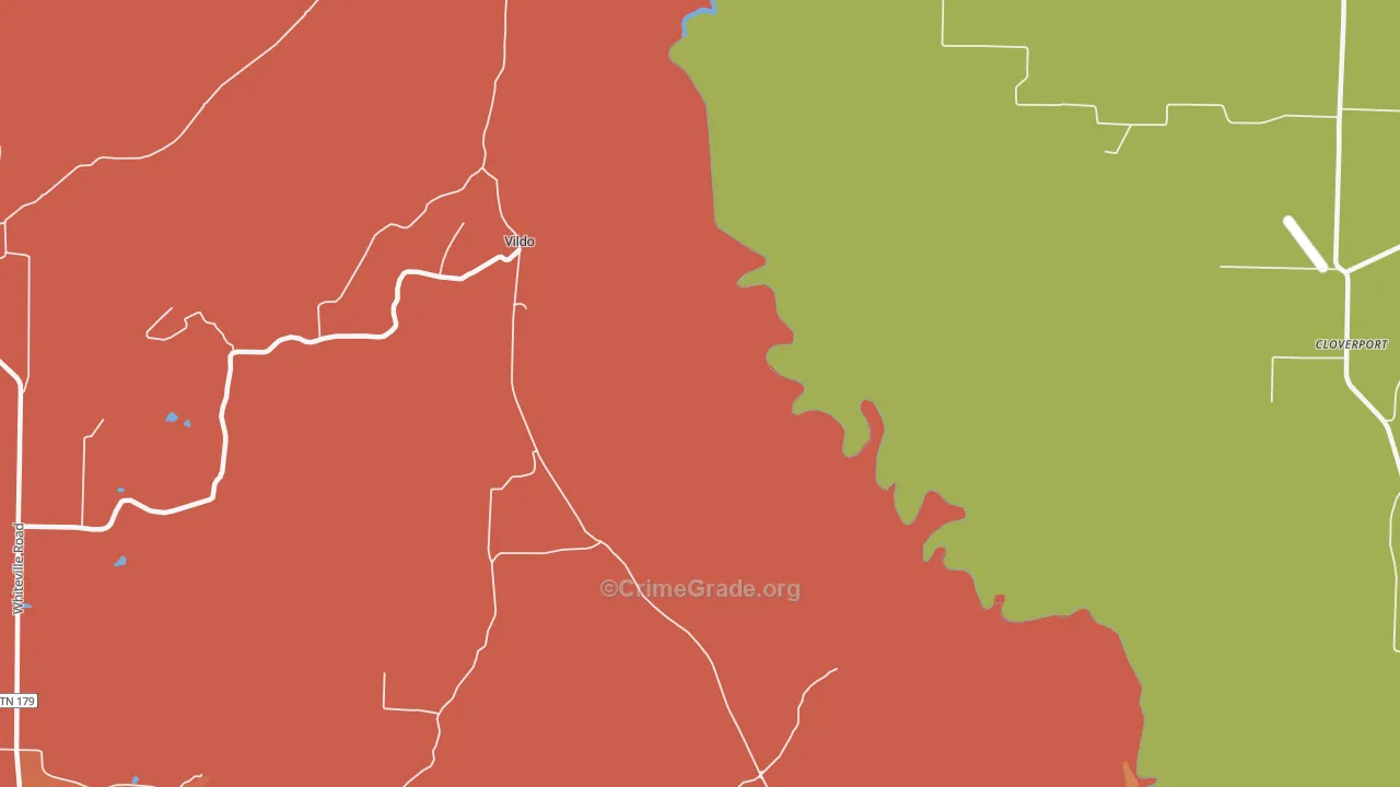 Vildo, TN Map of Theft Rates