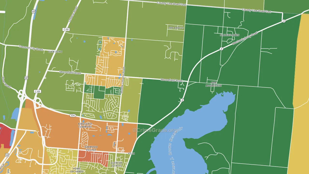 Villa, OH Map of Theft Rates