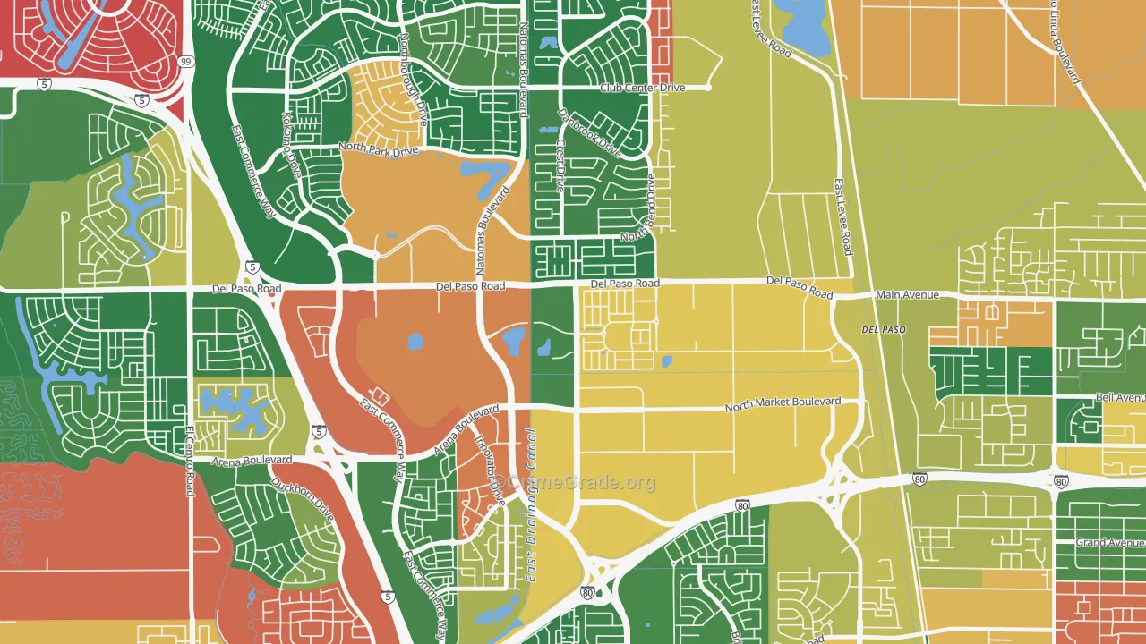 Village 5, Sacramento, CA Map of Theft Rates
