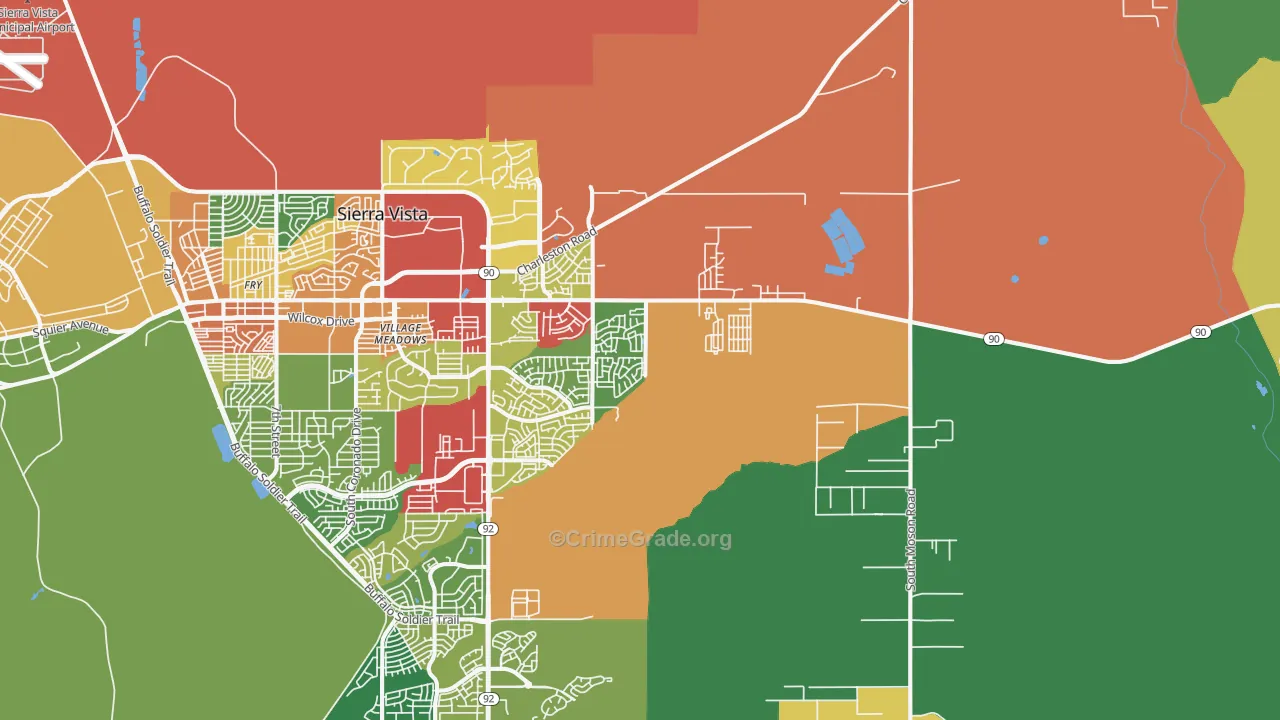 Village Meadows, AZ Map of Theft Rates