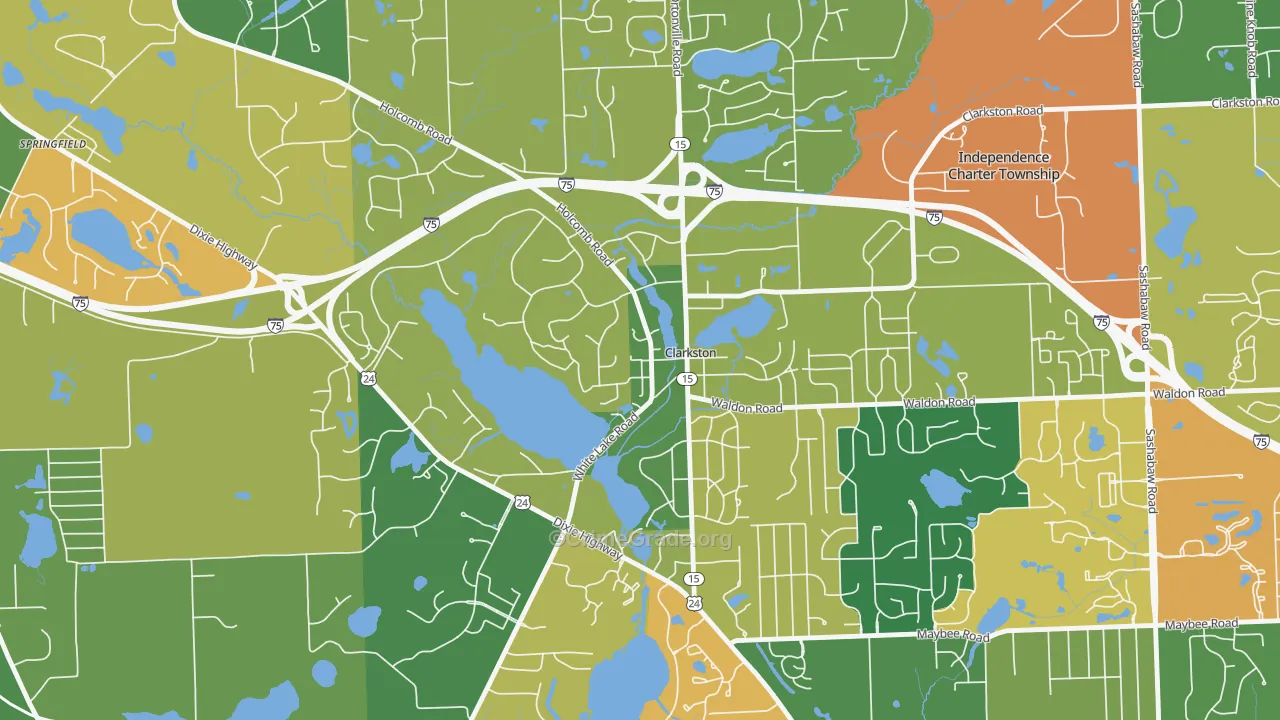 Village of Clarkston, MI Map of Theft Rates