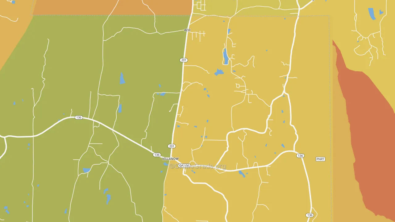 Villanow, GA Map of Theft Rates