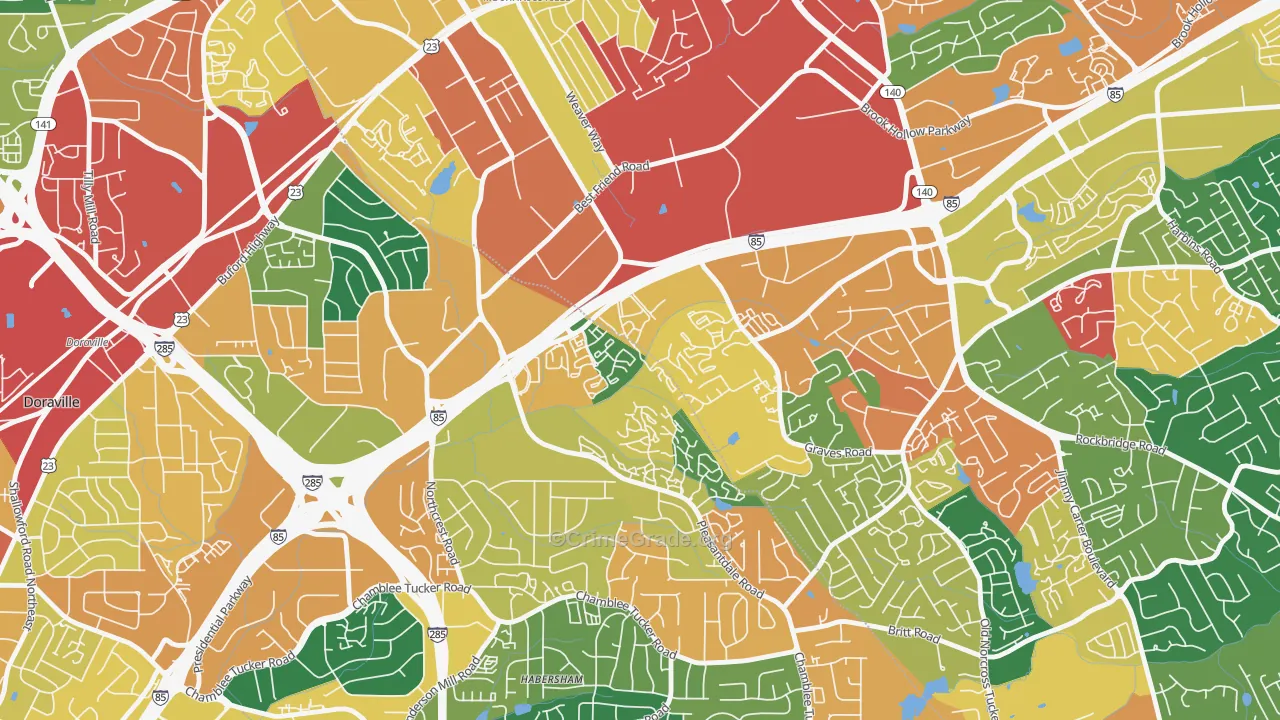 Villas at Norcross, Norcross, GA Map of Theft Rates
