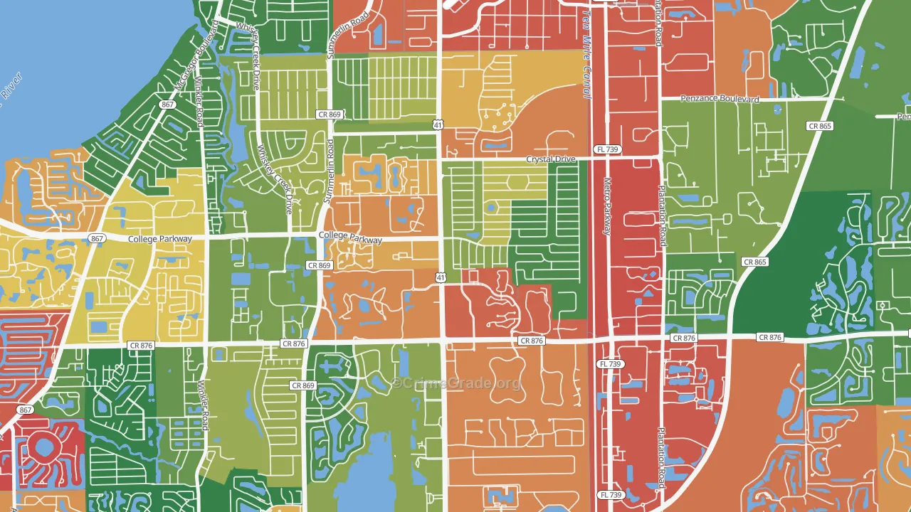 Villas, FL Map of Theft Rates