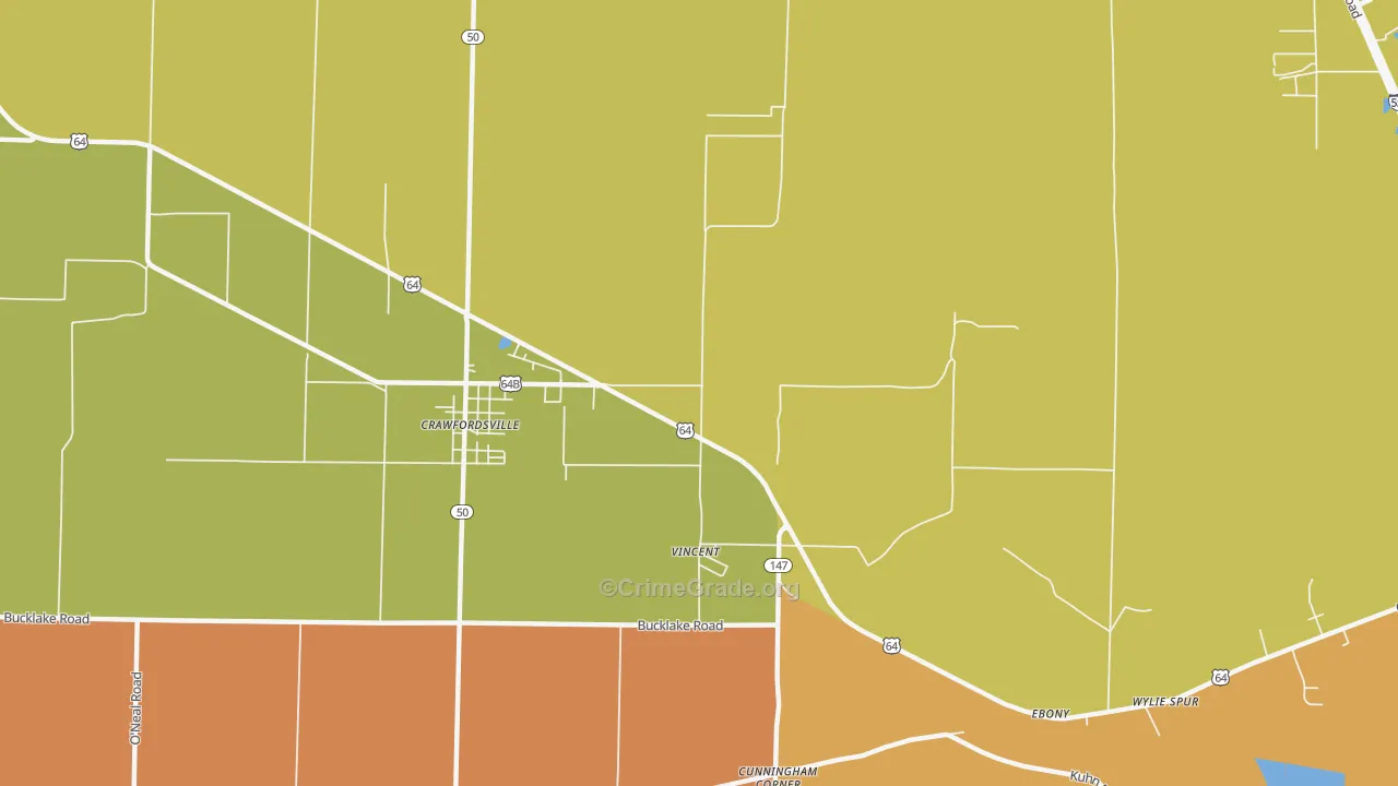Vincent, AR Map of Theft Rates