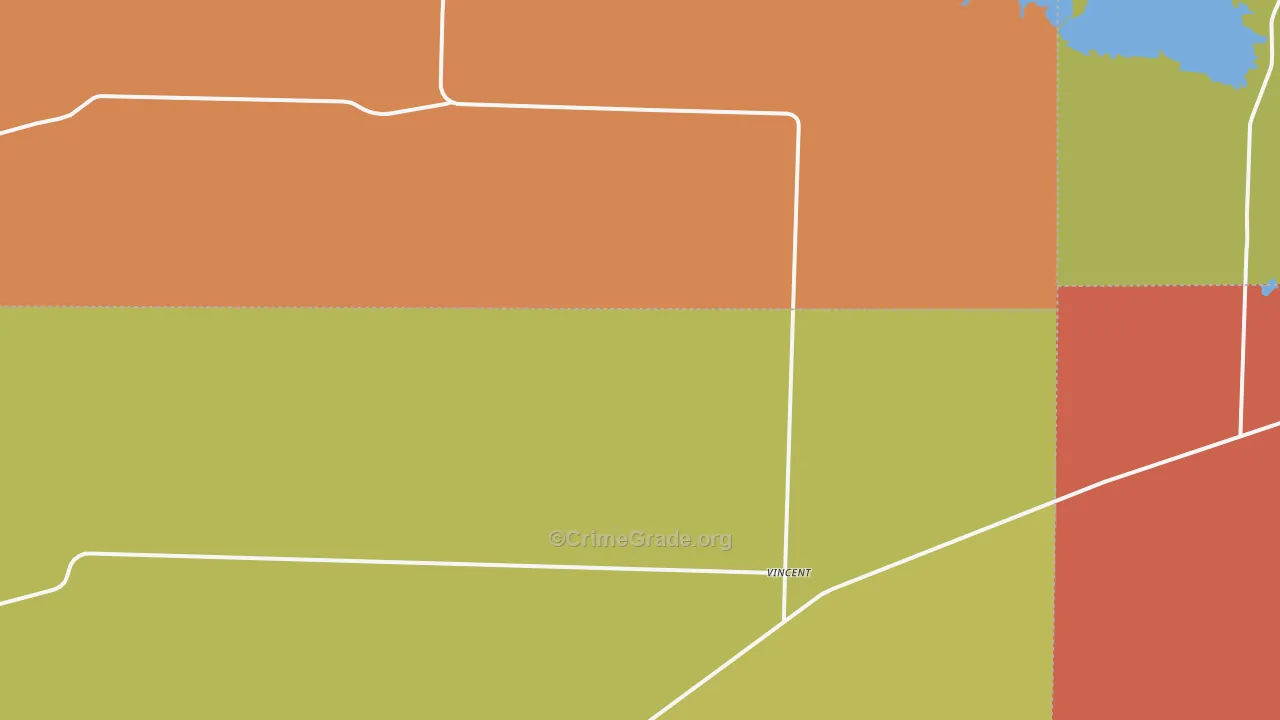 Vincent, TX Map of Theft Rates