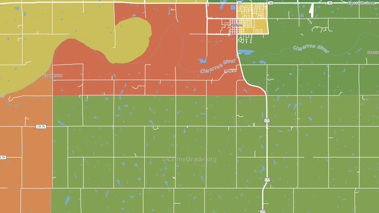 Vinco, OK Map of Theft Rates