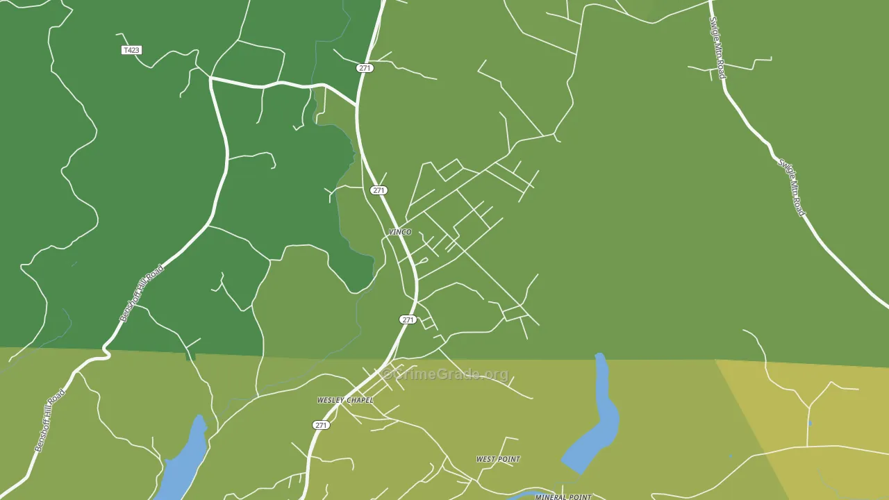 Vinco, PA Map of Theft Rates