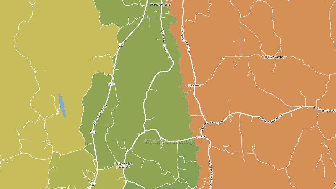 Vine Hill, AL Map of Theft Rates