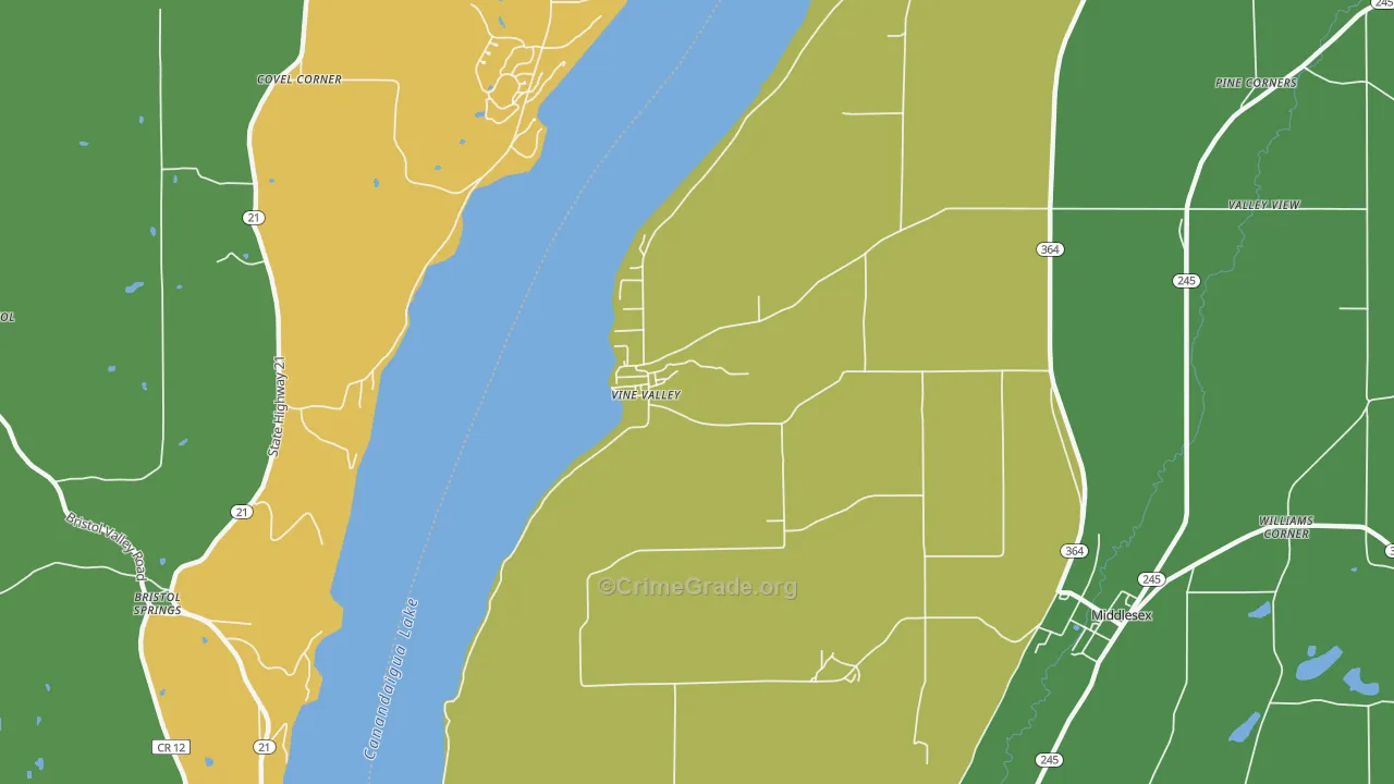Vine Valley, NY Map of Theft Rates