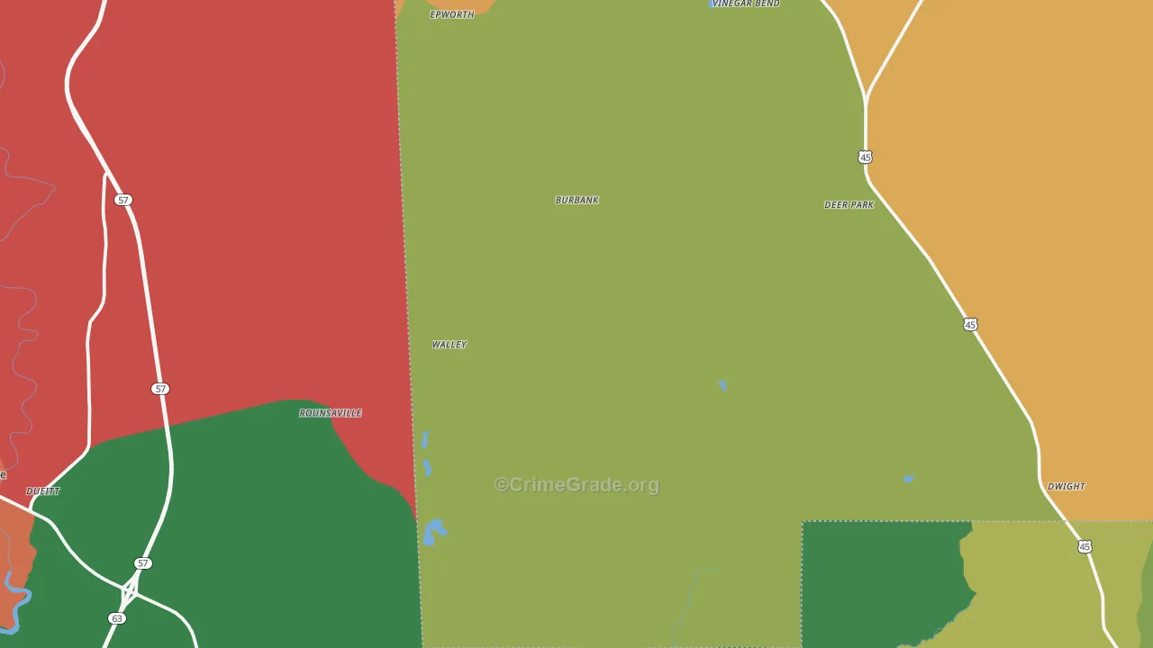 Vinegar Bend, AL Map of Theft Rates