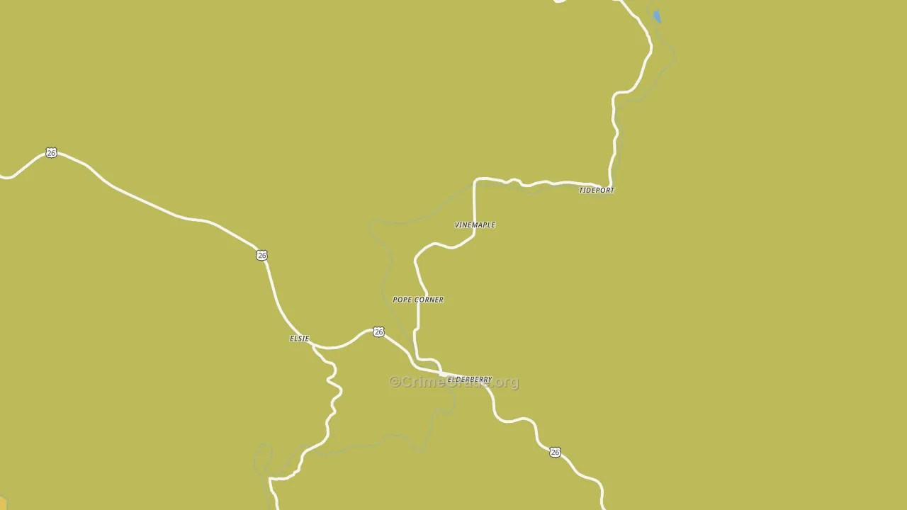 Vinemaple, OR Map of Theft Rates