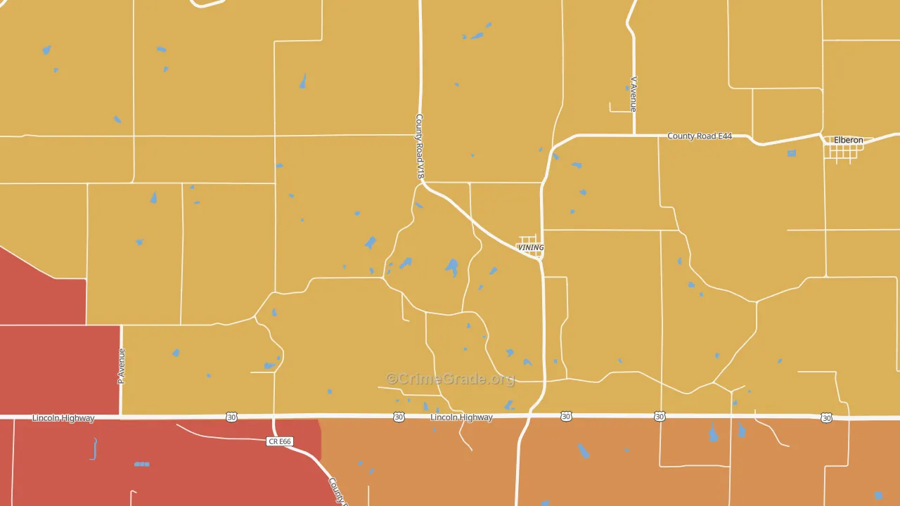 Vining, IA Map of Theft Rates