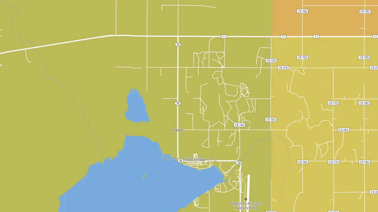 Vining, OK Map of Theft Rates