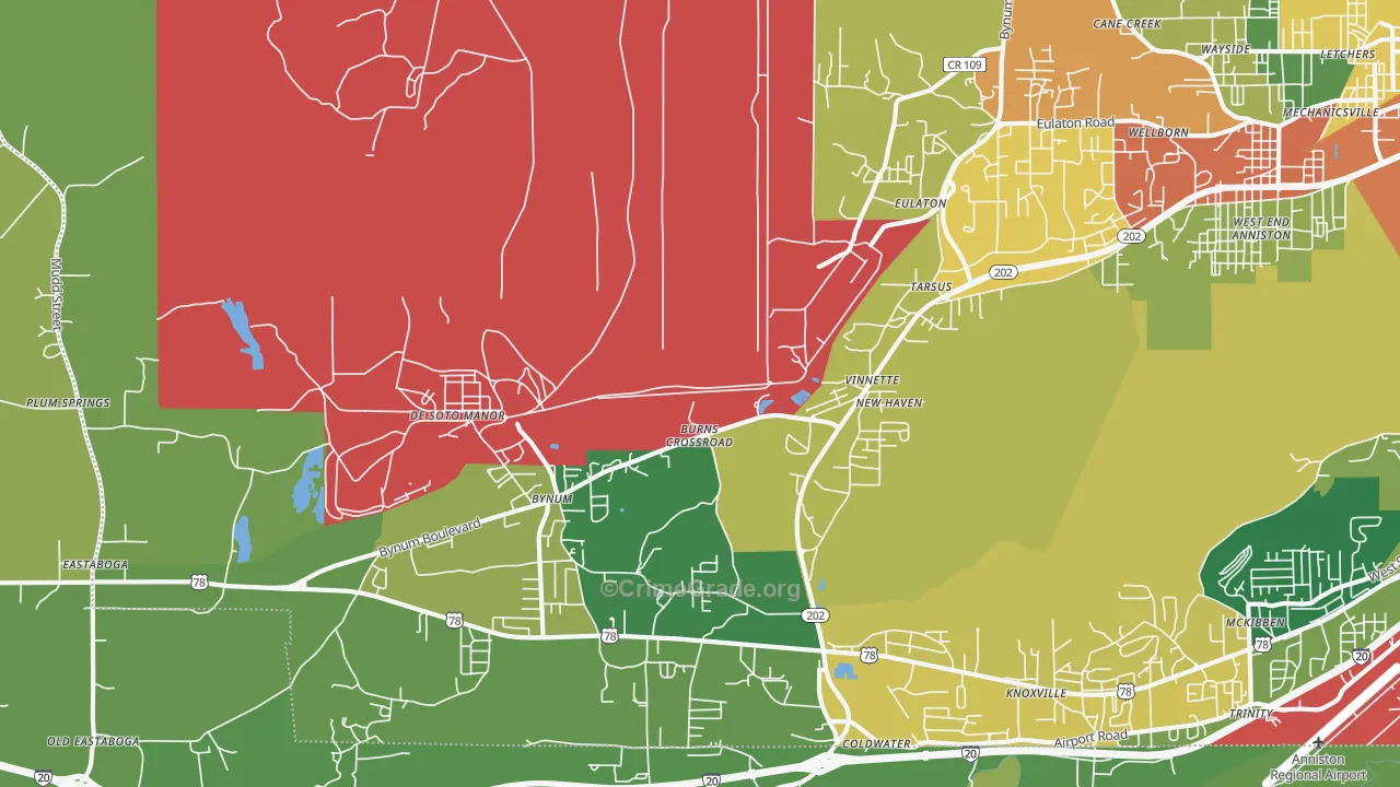 Vinnette, AL Map of Theft Rates