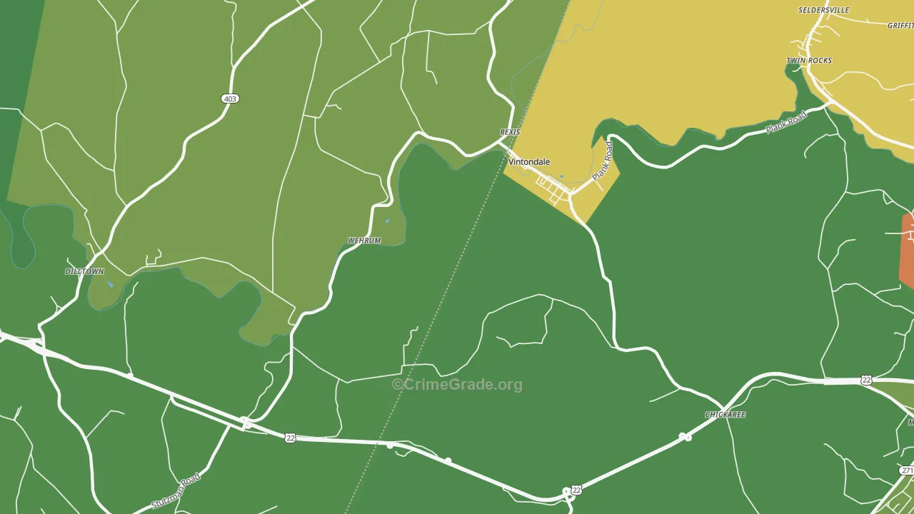 Vintondale, PA Map of Theft Rates