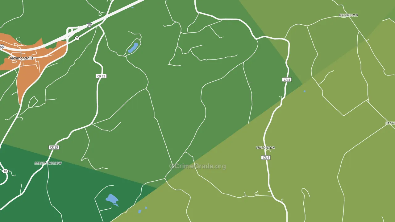 Vintonton, NY Map of Theft Rates