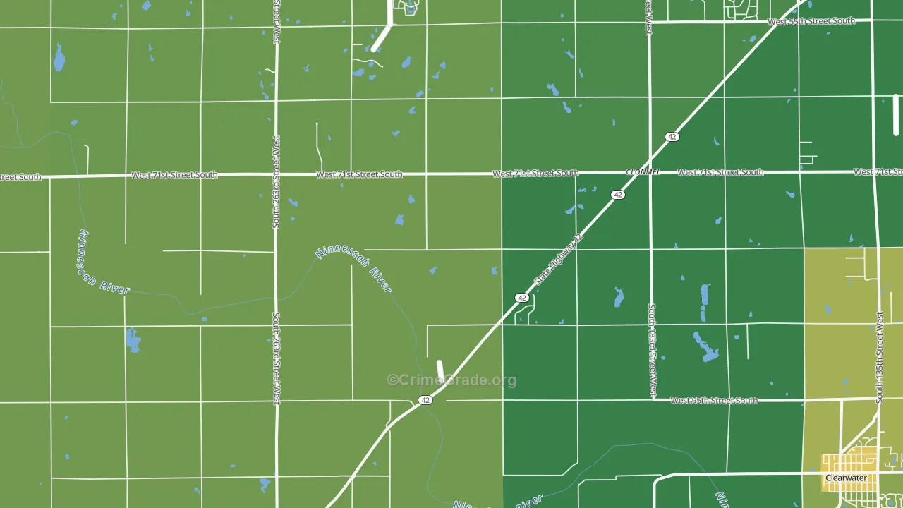 Viola, KS Map of Theft Rates