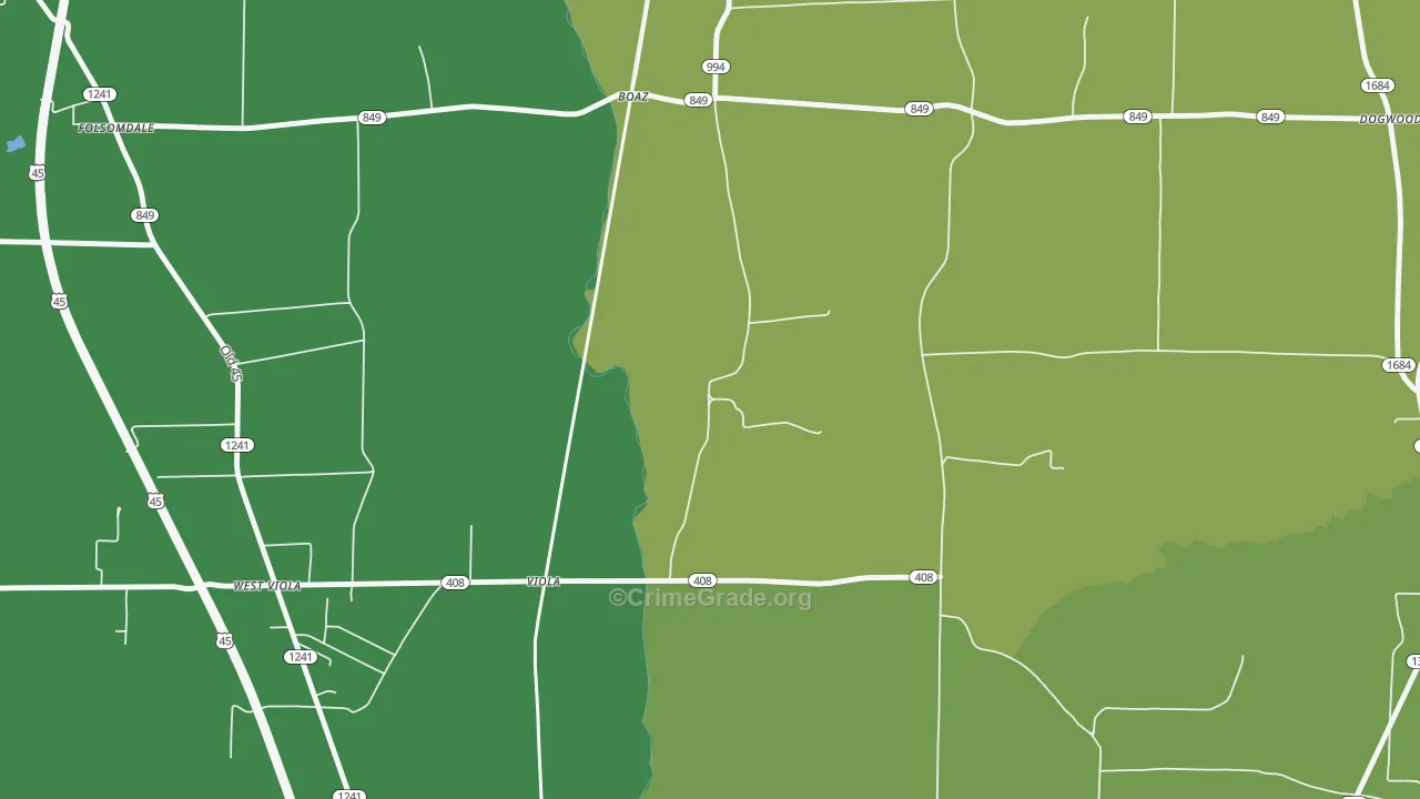 Viola, KY Map of Theft Rates