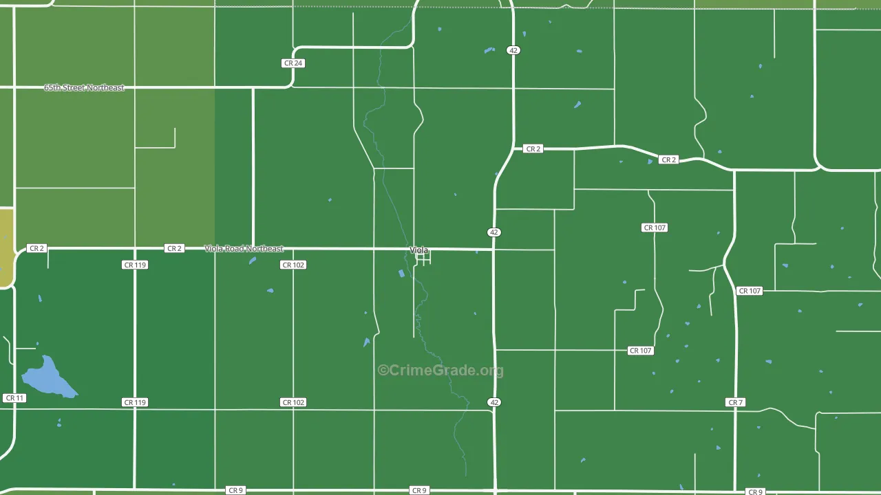 Viola, MN Map of Theft Rates